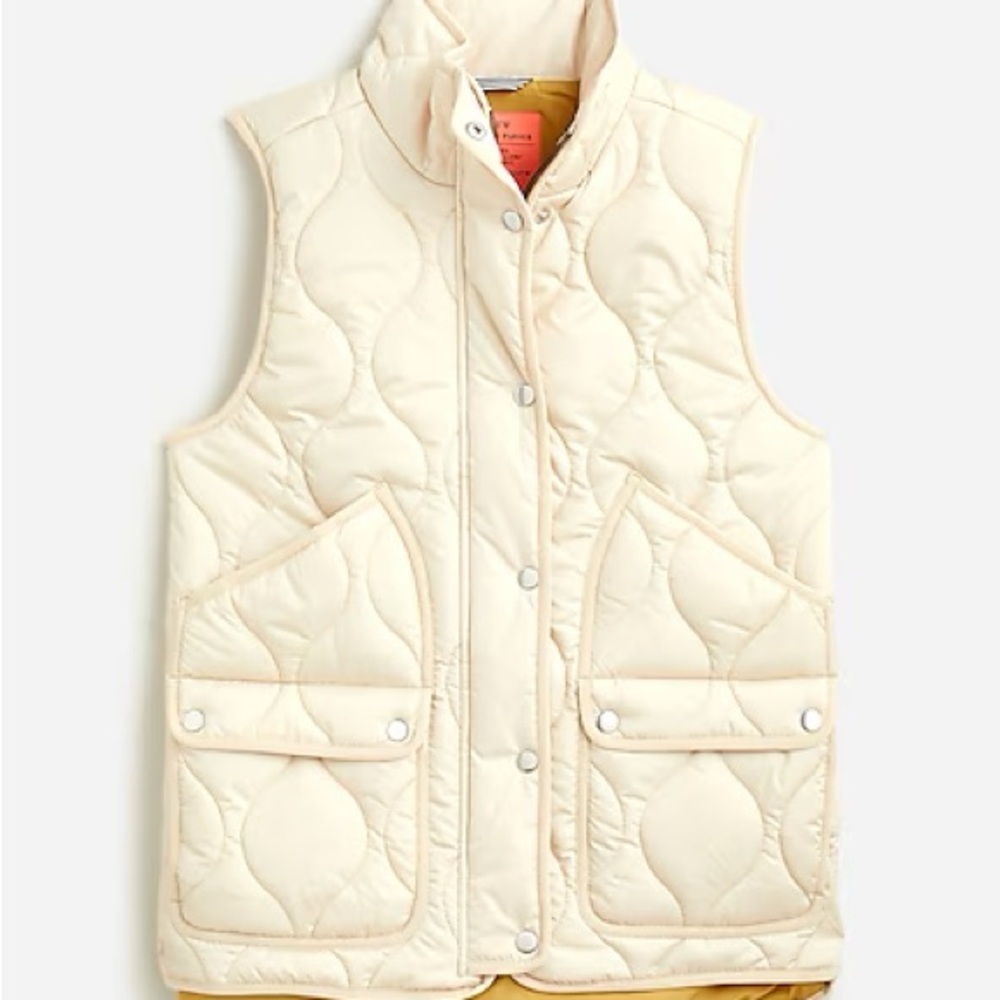 J.Crew Excursion Vest in Dusty Ivory, Quilted, Medium, NWT